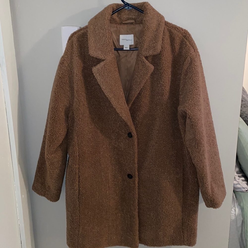 Brown teddy coat